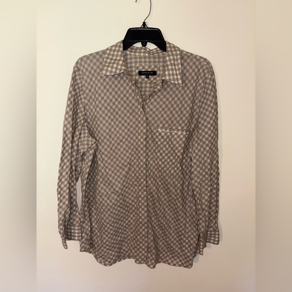 Lafayette 148 New York Flannel Shirt Size Women’s XL